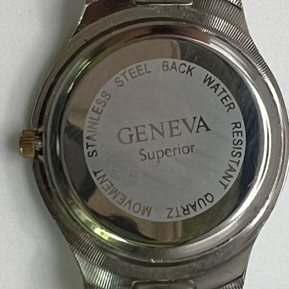 GENEVA Superior Vintage Watch Working Silver Gold White Working - Picture 8 of 8